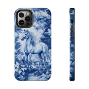 Blue Toile Horse Country Scenic Tough Phone Case LavenderCeleste