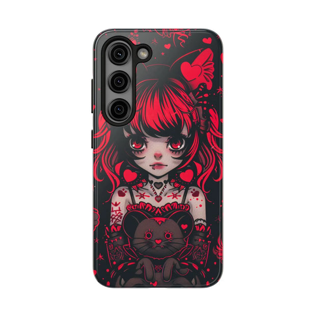 Kawaii Gothpunk Red Heart Tough Phone Case