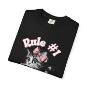 Rule #1 Fuck What They Think Sassy Cat Graphic Tee LavenderCeleste