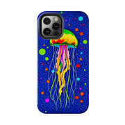 Vibrant Neon Jellyfish Cosmic Sea Tough Phone Case