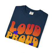 Loud Proud Feminist Comfort Colors Tee – Rainbow Groovy Equality Shirt - LavenderCeleste