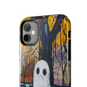 Sad Ghost on Park Bench Abstract Art Phone Case LavenderCeleste
