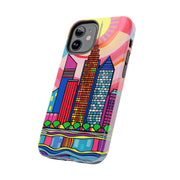 Tulsa Oklahoma Retro Pop Skyline Tough Phone Case LavenderCeleste
