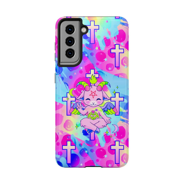 Pastel Goth Kawaii Baphomet Tough Phone Case LavenderCeleste