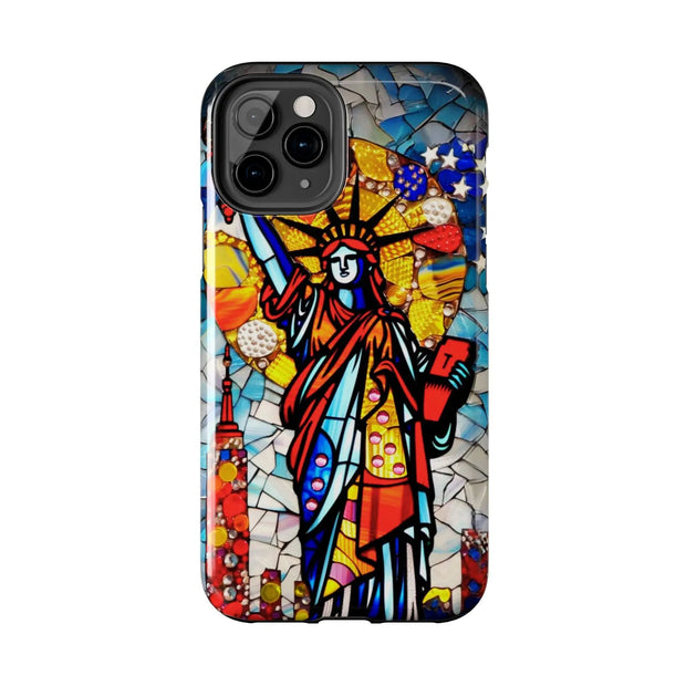 Statue of Liberty Mosaic Art Tough Phone Case LavenderCeleste