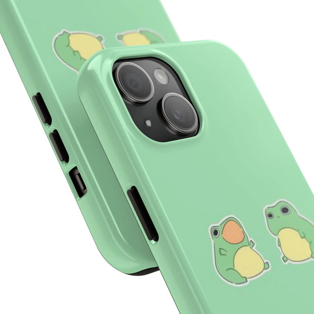Chill Frogs on Mint Aesthetic Tough Phone Case LavenderCeleste