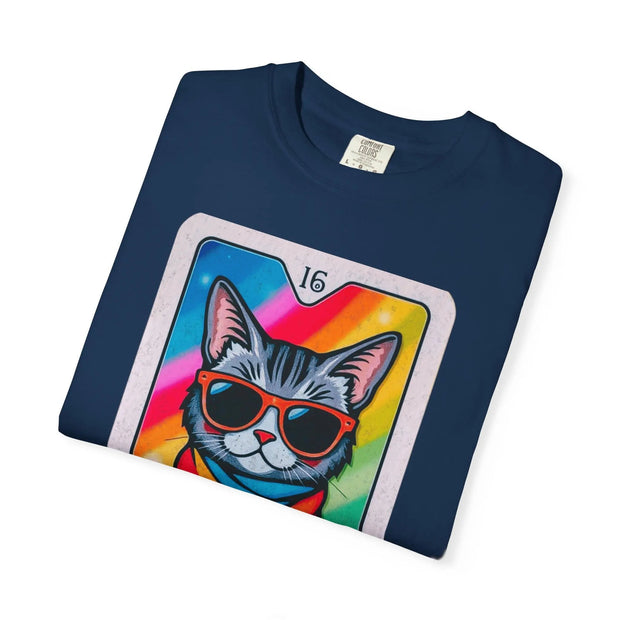 The Ally Pride Cat Tarot Comfort Colors Tee LavenderCeleste