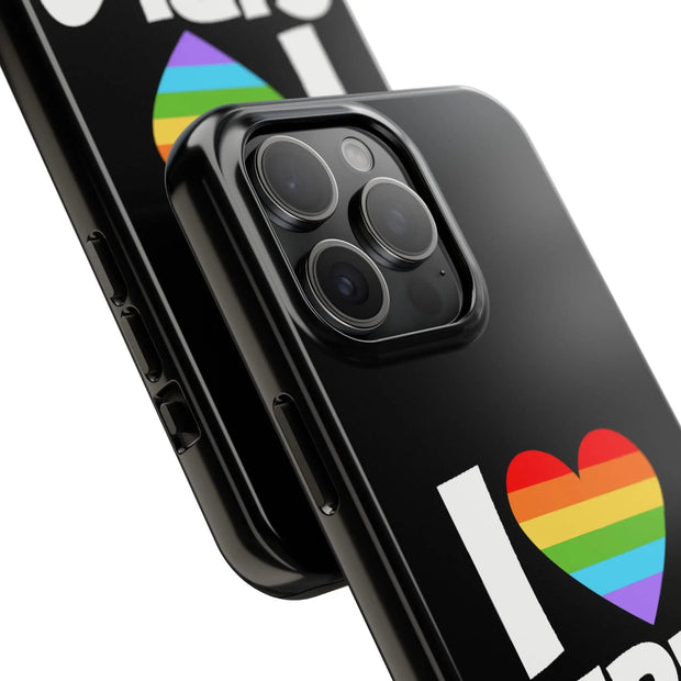 I Love Girls Pride Tough Phone Case – LGBTQ+ Rainbow Heart Design