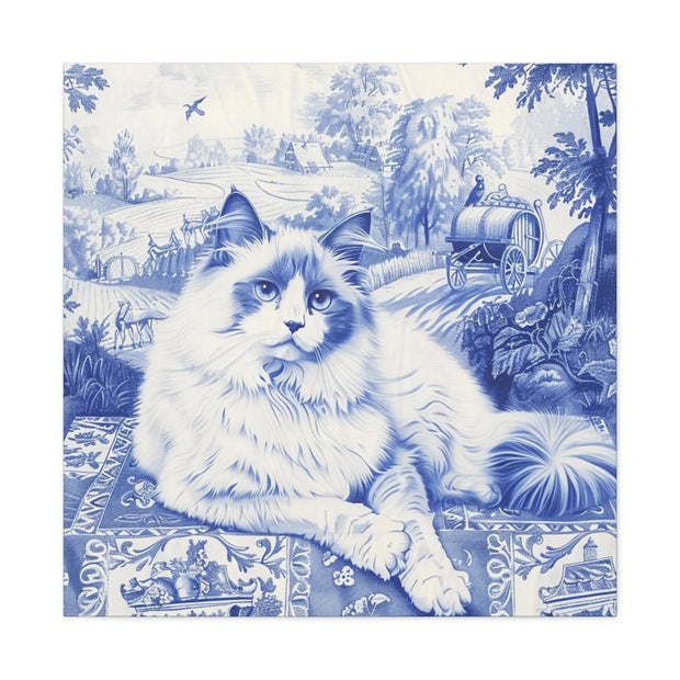 Ragdoll Toile Matte Canvas Art Print LavenderCeleste
