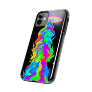 Psychedelic Neon UFO Abduction Tough Phone Case LavenderCeleste