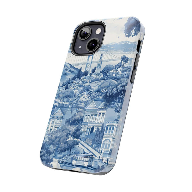 San Francisco Toile de Jouy Scenic Tough Phone Case LavenderCeleste