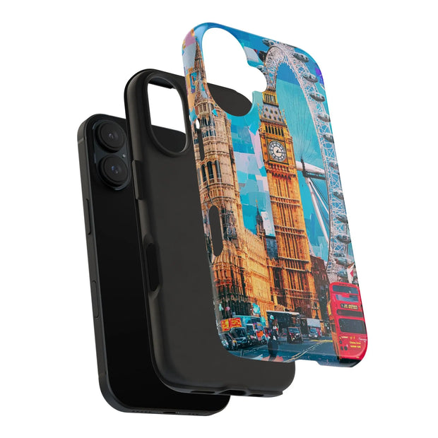 London Big Ben Collage Tough Phone Case – Vibrant City Pop Art Design