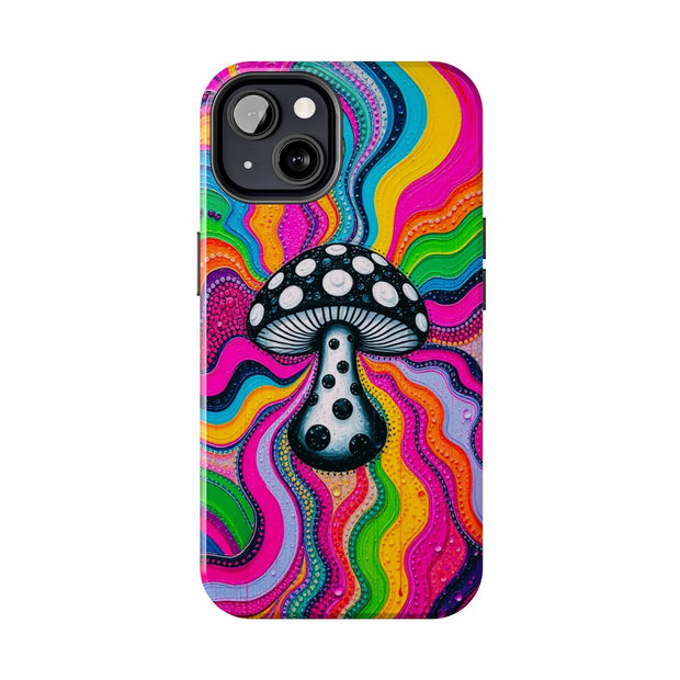 Psychedelic Rainbow Mushroom Art – Trippy Tough Case Printify