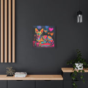 Neon Sphynx Love Pop Art Matte Canvas Wall Art LavenderCeleste