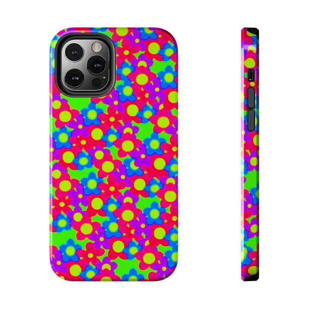 Retro Kawaii Bright Floral Pattern Tough Phone Case