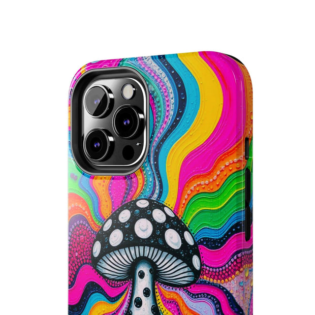 Psychedelic Rainbow Mushroom Art – Trippy Tough Case Printify