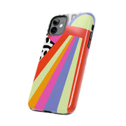 Retro Mod UFO Rainbow Beam Tough Phone Case LavenderCeleste