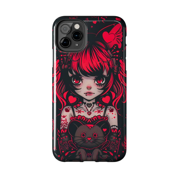 Kawaii Gothpunk Red Heart Tough Phone Case