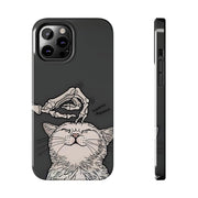Skeleton Scratch Cat Gothic Humor Tough Phone Case LavenderCeleste
