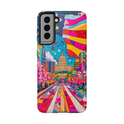 Washington DC Psychedelic Capitol Rainbow Tough Phone Case LavenderCeleste