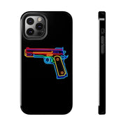 Neon Rainbow Gun Tough Phone Case – Bold Retro Vaporwave Aesthetic Printify