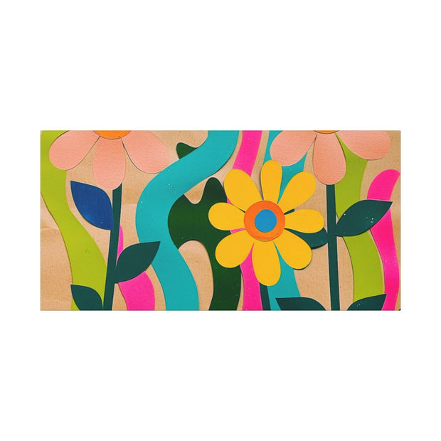 Groovy Paper Cut Flower Matte Canvas Art Printify