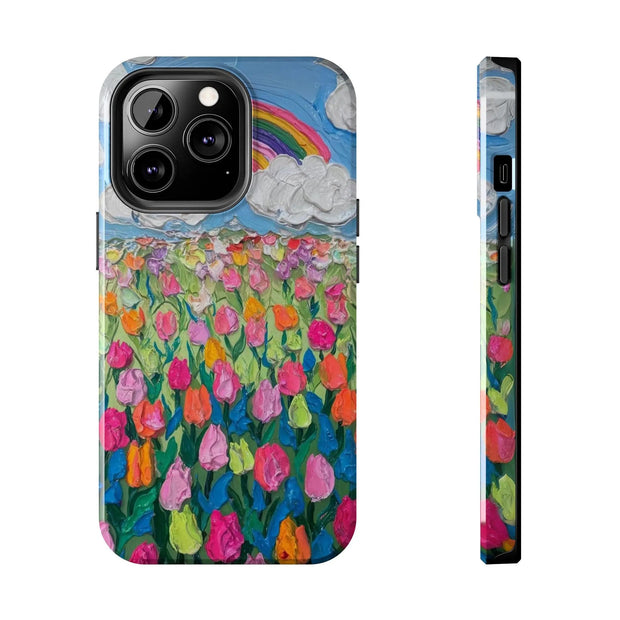 Rainbow Tulip Field Tough Phone Case LavenderCeleste