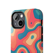 Retro Coral Abstract Mid-Century Tough Phone Case LavenderCeleste