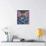 Psychedelic Guitar Angel Matte Canvas Art LavenderCeleste