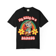 My Kitty Is a Badass Comfort Colors Tee – Retro Cat Lover Graphic Shirt Printify