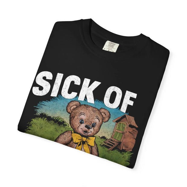 Sick of This Shit Vintage Bear Comfort Colors Tee LavenderCeleste