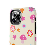 Retro Mushroom Flower Power Tough Phone Case LavenderCeleste