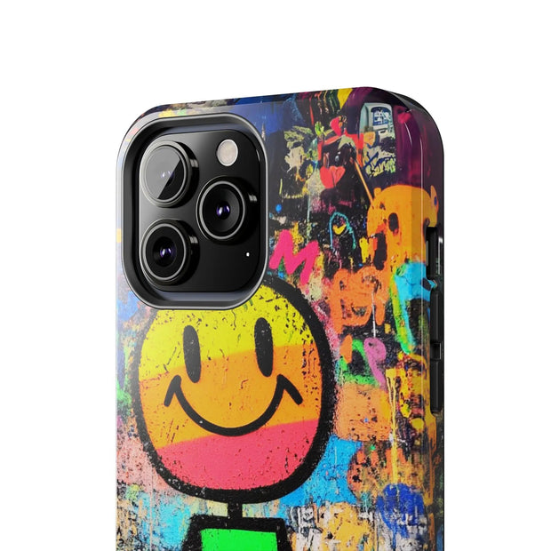 Rainbow Graffiti Smiley Tough Phone Case LavenderCeleste