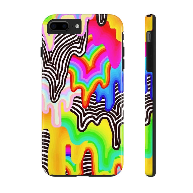 Psychedelic Rainbow Drip Tough Phone Case LavenderCeleste