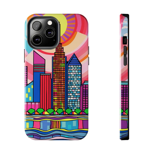 Tulsa Oklahoma Retro Pop Skyline Tough Phone Case LavenderCeleste