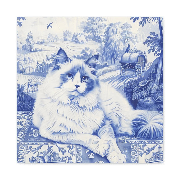 Ragdoll Toile Matte Canvas Art Print LavenderCeleste