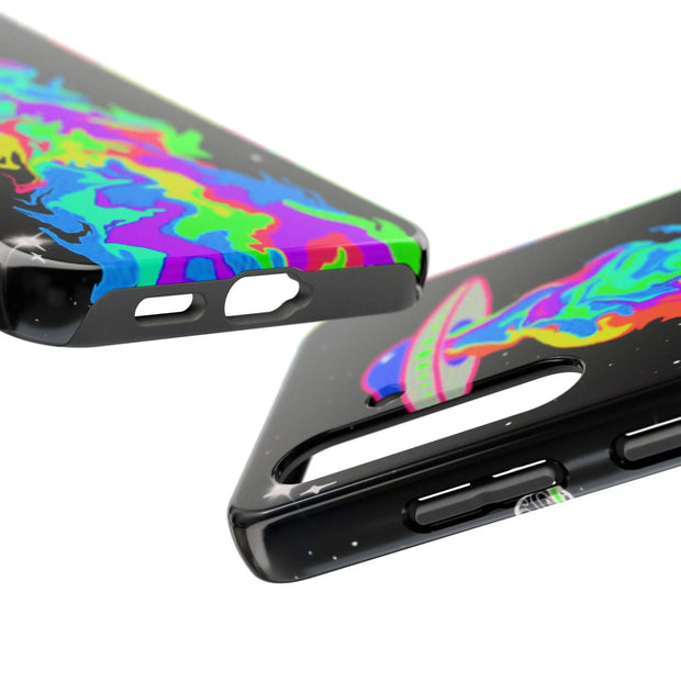 Psychedelic Neon UFO Abduction Tough Phone Case LavenderCeleste