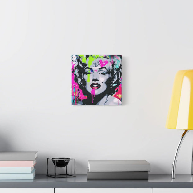 Marilyn Monroe Graffiti Matte Canvas – Neon Pop Art Street Style Wall Decor - LavenderCeleste