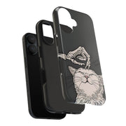 Skeleton Scratch Cat Gothic Humor Tough Phone Case LavenderCeleste