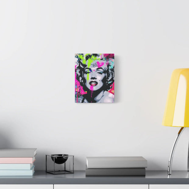 Marilyn Monroe Graffiti Matte Canvas – Neon Pop Art Street Style Wall Decor - LavenderCeleste