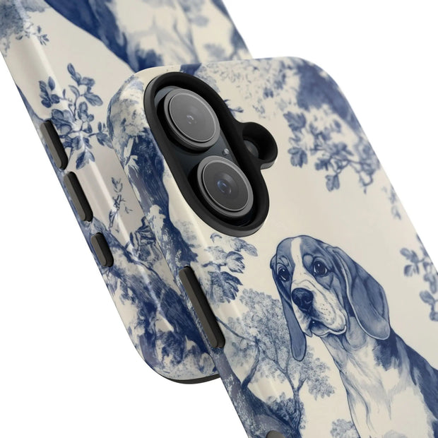 Blue Toile Beagle Country Scenic Tough Phone Case LavenderCeleste