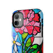January Carnation Stained Glass Birth Flower Tough Phone Case