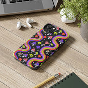 Groovy Mushroom Rainbow Tough Phone Case LavenderCeleste