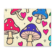 Kawaii Mushroom Cherry Flower Matte Canvas Print LavenderCeleste