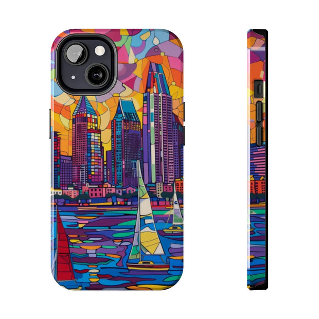 San Diego Skyline Pop Art Tough Phone Case LavenderCeleste