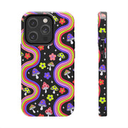 Groovy Mushroom Rainbow Tough Phone Case LavenderCeleste