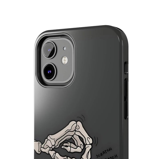Skeleton Scratch Cat Gothic Humor Tough Phone Case LavenderCeleste
