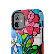 January Carnation Stained Glass Birth Flower Tough Phone Case