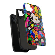 Pop Patchwork Kitty Tough Phone Case LavenderCeleste