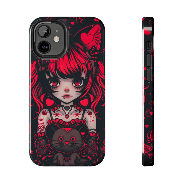 Kawaii Gothpunk Red Heart Tough Phone Case